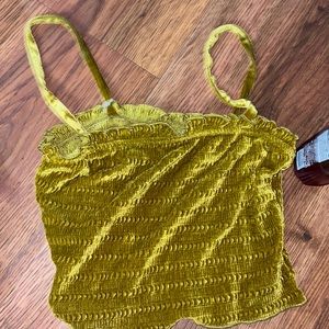Velvet yellow crop top